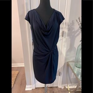 Michael Kors navy jersey dress size XL with cowl neck and mini length